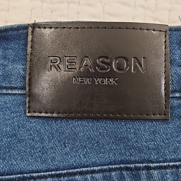 Reason Premium Denim Jeans Men's 32x32 Slim Fit Feathering Stretch EUC LN - Picture 6 of 16